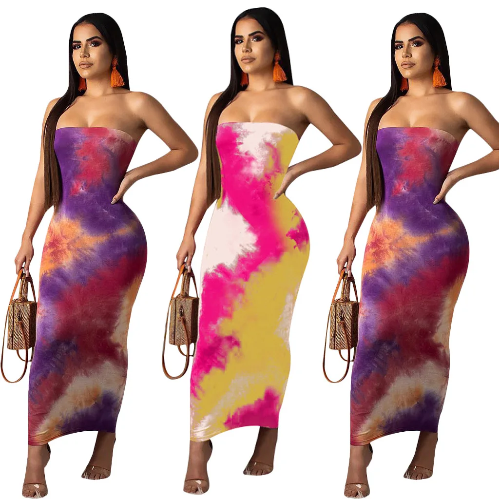 2019 new Summer Sexy temperament European and American women's digital print tube top dress
2019 new Summer Sexy temperament European and American women's digital print tube top dress
