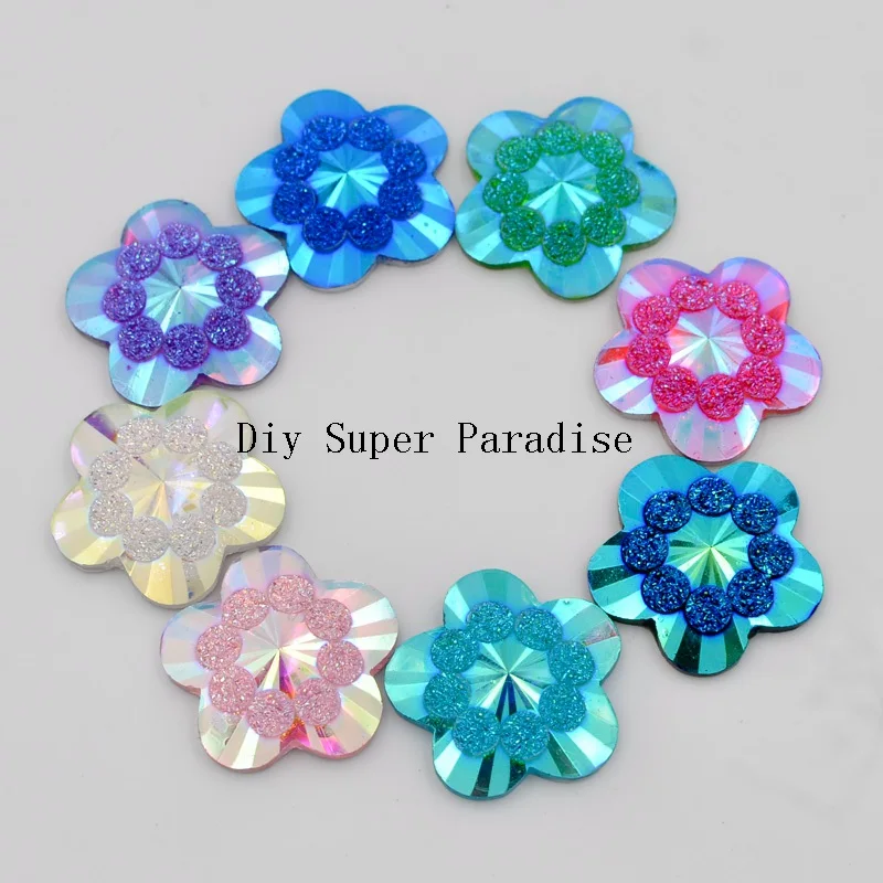 New DIY 10Pcs 20mm AB Resin Flower Flatback Rhinestone Scrapbook Wedding Buttons R09
New DIY 10Pcs 20mm AB Resin Flower Flatback Rhinestone Scrapbook Wedding Buttons R09