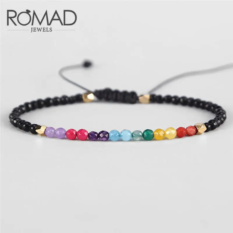 ROMAD 7 Color Natural Crystal Bracelets Yoga Seven Chakras Healing Balance Bracelet for Women Reiki Prayer Stone 3mm pulseras 2
ROMAD 7 Color Natural Crystal Bracelets Yoga Seven Chakras Healing Balance Bracelet for Women Reiki Prayer Stone 3mm pulseras 2