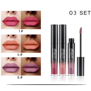 Brand Makeup Lipsticks 3pcs/set Matte Liquid Lipstick Waterproof Long Lasting Matte Lipstick Lip Gloss Beauty Cosmetics Lipstick
Brand Makeup Lipsticks 3pcs/set Matte Liquid Lipstick Waterproof Long Lasting Matte Lipstick Lip Gloss Beauty Cosmetics Lipstick