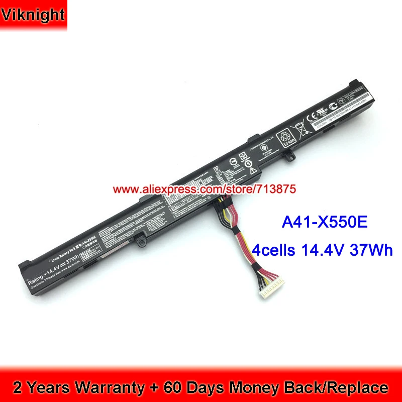 Genuine 14.4V 37Wh A41-X550E Battery for Asus X751LD A41-X550E A450J X450 X450E F450JF X450J 0B110-00220100 laptop
Genuine 14.4V 37Wh A41-X550E Battery for Asus X751LD A41-X550E A450J X450 X450E F450JF X450J 0B110-00220100 laptop
