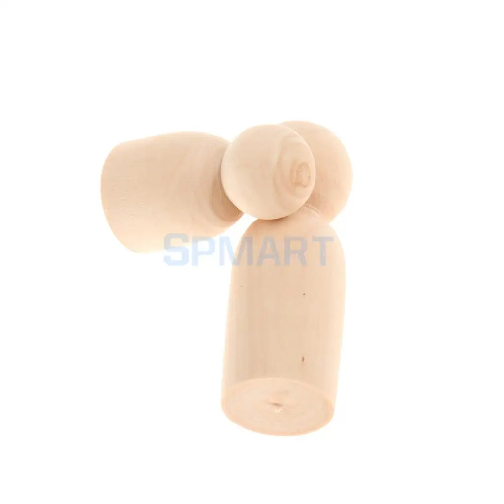 20pcs Wooden Family People Nesting Set Plain Unfinished Peg Dolls DIY Making Findings Cake Topper DIY Craft Kids Toy Gift