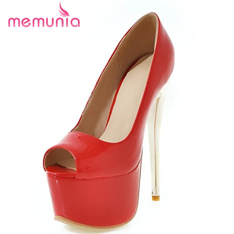 MEMUNIA Peep toe high heels shoes 16cm platform solid wedding shoes elegant fashion women pumps big size 34-48 shallow
MEMUNIA Peep toe high heels shoes 16cm platform solid wedding shoes elegant fashion women pumps big size 34-48 shallow