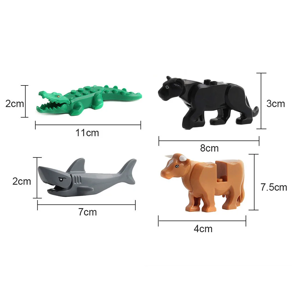 Crocodile Tiger Cow Buildable Model kids Gift Animal Building Blocks Fit Lego