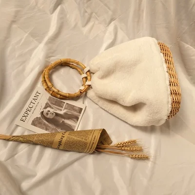New wool Women Handbag Fashion Straw Bags Ladies Beach Bag Female Rattan Small For Handbags | Багаж и сумки