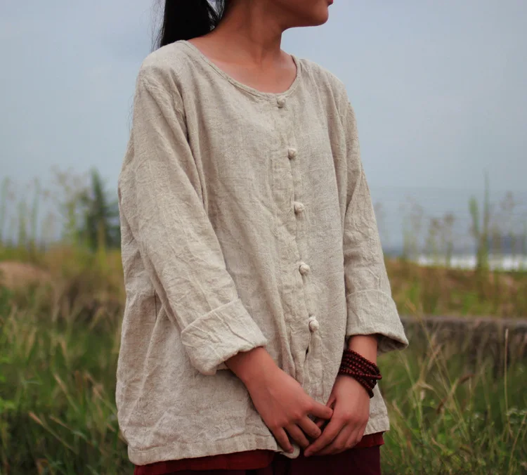 Women Casual Linen open Stitch Blouse Ladies Loose Long sleeve Cardigans Single Breasted Shirt Female Solid Color Shirts
Women Casual Linen open Stitch Blouse Ladies Loose Long sleeve Cardigans Single Breasted Shirt Female Solid Color Shirts