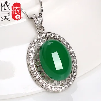 925 Sterling Silver Necklace Pendant Natural semi-precious stones green green chalcedony women jewelry girlfriend gift
925 Sterling Silver Necklace Pendant Natural semi-precious stones green green chalcedony women jewelry girlfriend gift