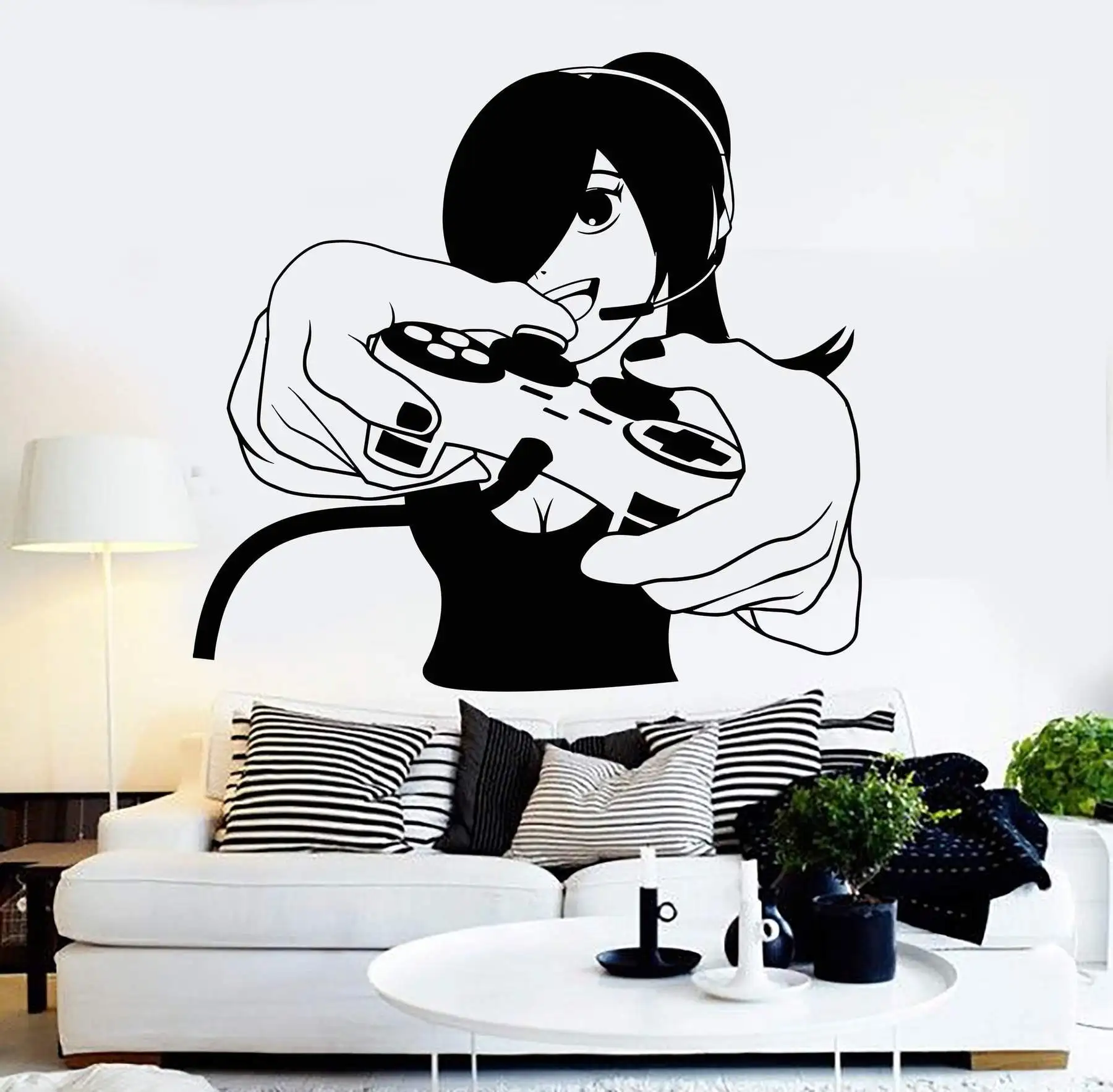 Vinyl wall decal game girl video game game room game sticker, game hall, girl love game girl room fashion decoration YX27
Vinyl wall decal game girl video game game room game sticker, game hall, girl love game girl room fashion decoration YX27