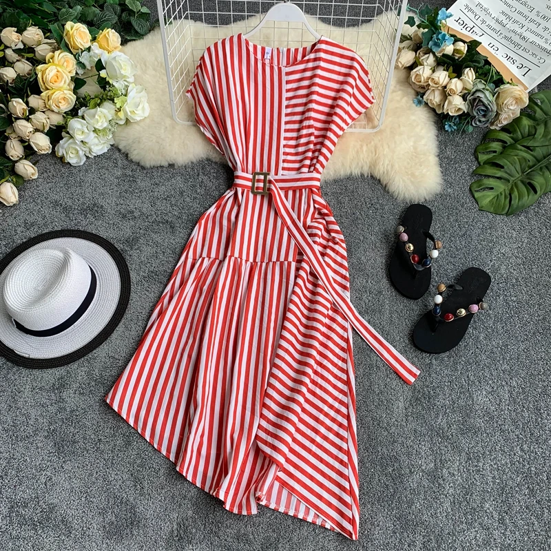 Fashion Asymmetrical Striped Print Slim Summer Bandage Midi Long Dress Women Casual Party Dresses Ruffles Irregular Tie Vestidos
Fashion Asymmetrical Striped Print Slim Summer Bandage Midi Long Dress Women Casual Party Dresses Ruffles Irregular Tie Vestidos
