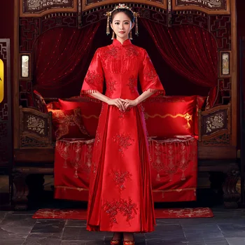 Exquisite Suzhou Embroidery Qipao Royal Princess Red Banquet Cheongsam Suit High Quality Women Wedding Dress Toast Clothing
Exquisite Suzhou Embroidery Qipao Royal Princess Red Banquet Cheongsam Suit High Quality Women Wedding Dress Toast Clothing