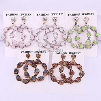 4Pairs Fashion Hollow circle dangle earrings White/Golden Crystal Rhinestone stone pave earrings women jewelry
4Pairs Fashion Hollow circle dangle earrings White/Golden Crystal Rhinestone stone pave earrings women jewelry