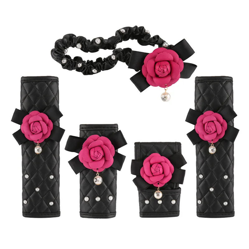 Fashion Pearl Camellia Flower Car Seat Belt Cover Shoulder Pads Car Shifter Hand Brake Covers Auto Interior Accessories Rose
Fashion Pearl Camellia Flower Car Seat Belt Cover Shoulder Pads Car Shifter Hand Brake Covers Auto Interior Accessories Rose