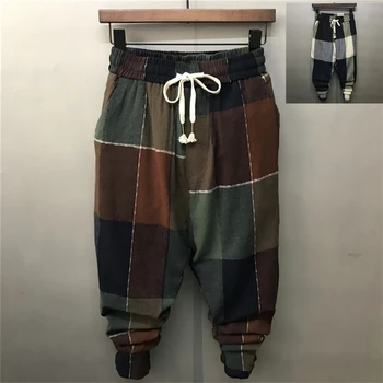 2018 New Summer Cotton Linen Men's Casual Harem Ankle-Length Pants Lightweight Plaid Middle Waist Pencil Trousers Youth Fashion
2018 New Summer Cotton Linen Men's Casual Harem Ankle-Length Pants Lightweight Plaid Middle Waist Pencil Trousers Youth Fashion