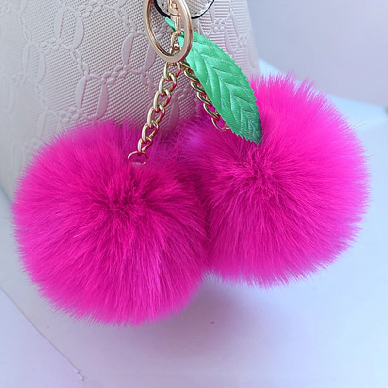 Faux Rabbit Fur Ball Cherry Keychain Woman Key Ring Gold Chains Double Pom Pom Ball Plush Car Keyring Bag Charms Man Trinket
Faux Rabbit Fur Ball Cherry Keychain Woman Key Ring Gold Chains Double Pom Pom Ball Plush Car Keyring Bag Charms Man Trinket