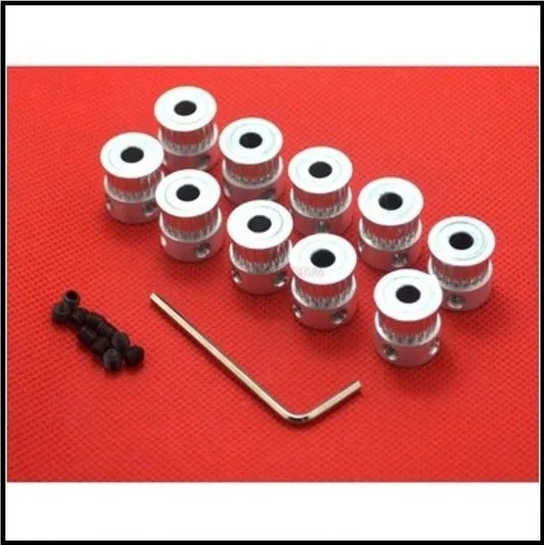5pcs/lot GT2 Timing Pulley 20 teeth Alumium Bore 5mm for Width 6mm belt Free shipping | Электронные компоненты и