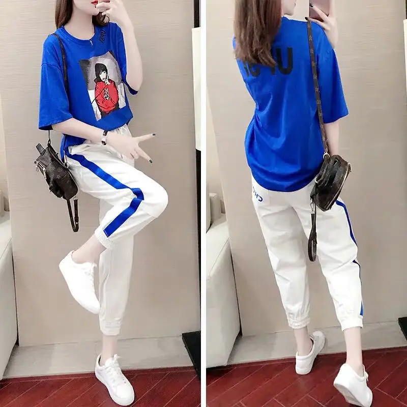 Conjuntos De Mujer Short-sleeved Sports Suit Female Summer 2019 New Korean Version of Loose Fashion Casual Two-piece Summer
Conjuntos De Mujer Short-sleeved Sports Suit Female Summer 2019 New Korean Version of Loose Fashion Casual Two-piece Summer