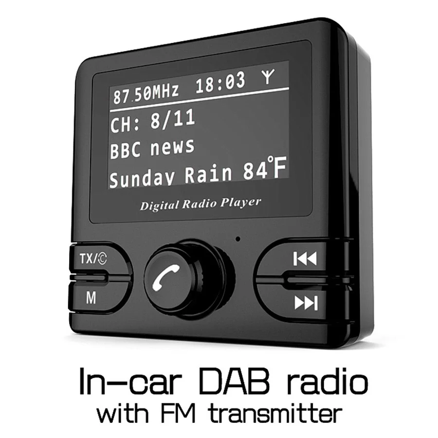 Digital In Car DAB Tuner Bluetooth FM Transmitter Car Radio Receiver with Antenna Handsfree Calling Audio Music Support TF Card
Digital In Car DAB Tuner Bluetooth FM Transmitter Car Radio Receiver with Antenna Handsfree Calling Audio Music Support TF Card