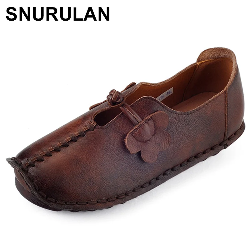 SNURULAN Retro Handmade Loafers Genuine Leather Shoes Woman Slip-On Fashion Casual Shoes Comfortable Breathable Women FlatsE215 
SNURULAN Retro Handmade Loafers Genuine Leather Shoes Woman Slip-On Fashion Casual Shoes Comfortable Breathable Women FlatsE215