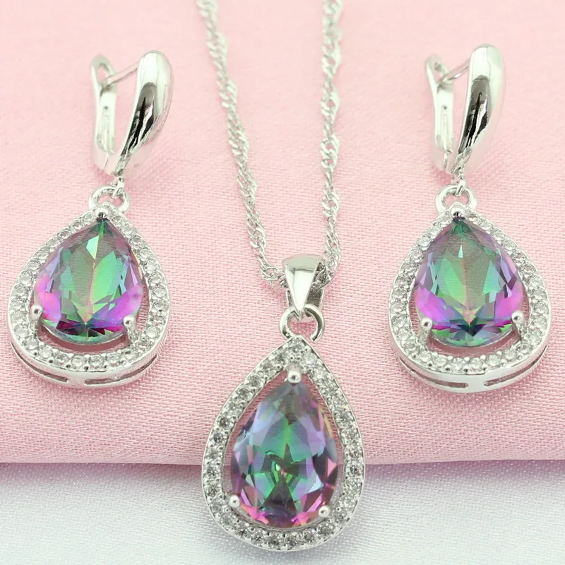 WPAITKYS Multicolor Cubic Zirconia Silver Color Jewelry Sets For Women Necklace Set Earrings Pendant Necklace Sets Free Gift Box
WPAITKYS Multicolor Cubic Zirconia Silver Color Jewelry Sets For Women Necklace Set Earrings Pendant Necklace Sets Free Gift Box
