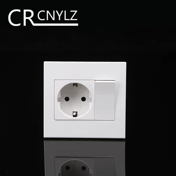 EU Household German standard 2-hole power plug wall socket with 1Gang 1Way Switch Socket 86 * 92mm flame retardant panel 16A
EU Household German standard 2-hole power plug wall socket with 1Gang 1Way Switch Socket 86 * 92mm flame retardant panel 16A