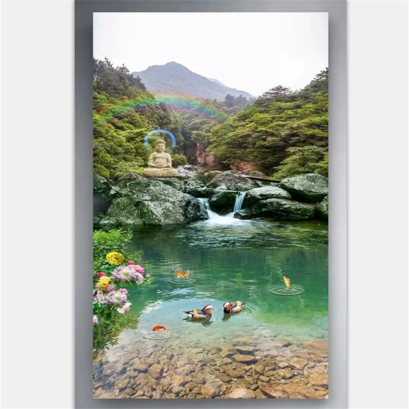 beibehang Customized wallpaper large-scale high-end landscape paintings, water and wealth, Buddha Chinese waterfall, porch wall
beibehang Customized wallpaper large-scale high-end landscape paintings, water and wealth, Buddha Chinese waterfall, porch wall