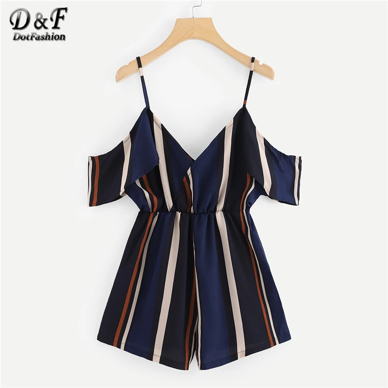 Dotfashion V Neckline Open Shoulder Striped Romper Womens Clothing 2019 Autumn Vacation Short Sleeve Wide Leg Beach Playsuit
Dotfashion V Neckline Open Shoulder Striped Romper Womens Clothing 2019 Autumn Vacation Short Sleeve Wide Leg Beach Playsuit