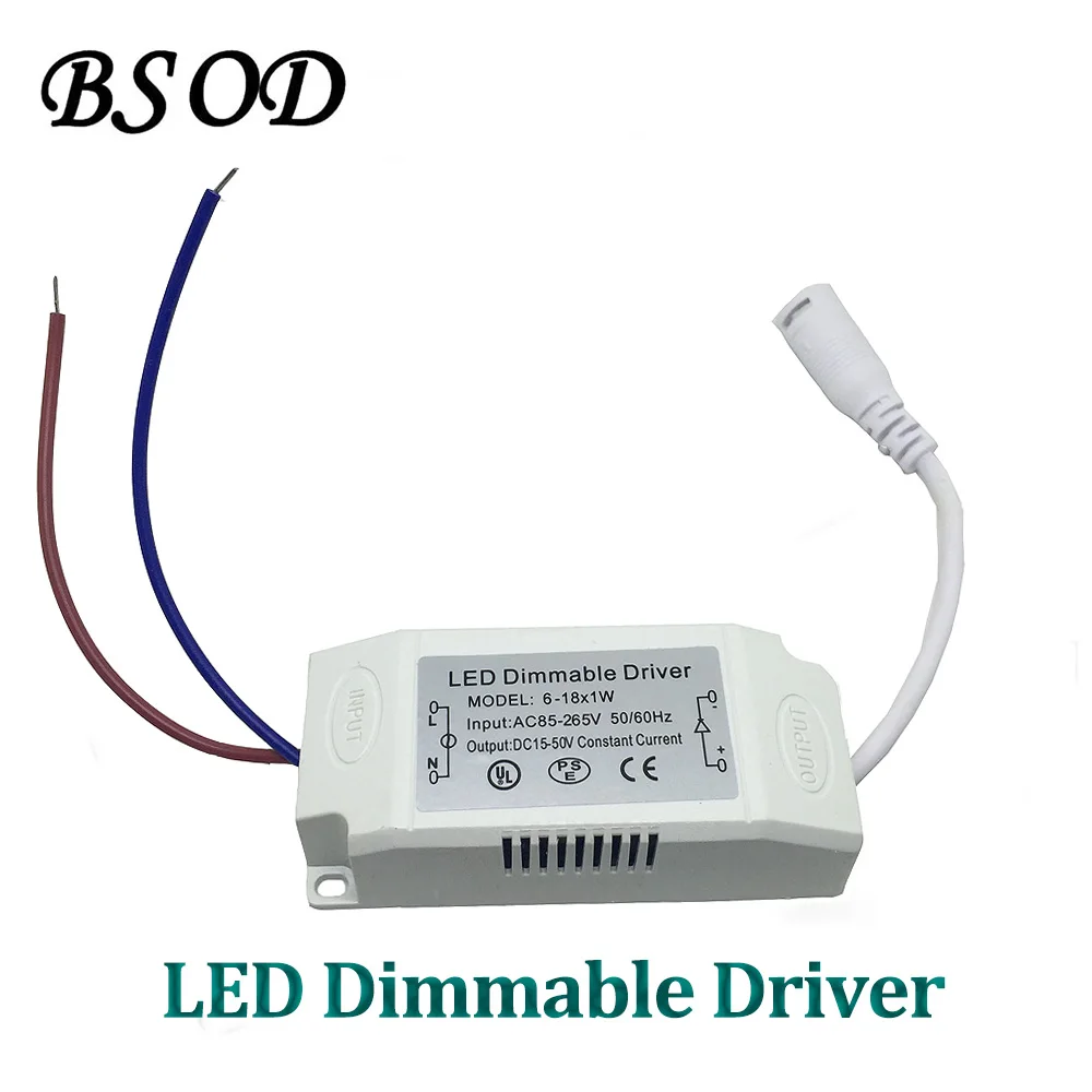BSOD Led Dimmable Driver 6-18W Constant Current Transformer AC85-265V Power Supply Adapter for Led Lighting Ceilling Downlight
BSOD Led Dimmable Driver 6-18W Constant Current Transformer AC85-265V Power Supply Adapter for Led Lighting Ceilling Downlight