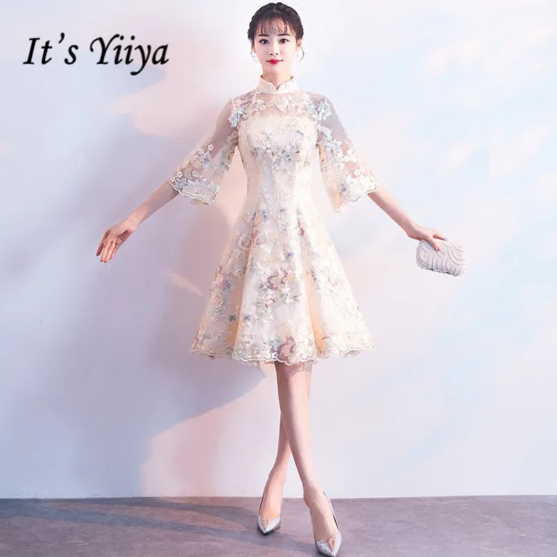 It's YiiYa Luxury Champagne Half Sleeve Floral Print Lace Cocktail Dress Knee-Length Formal Dress Party Gown MX007
It's YiiYa Luxury Champagne Half Sleeve Floral Print Lace Cocktail Dress Knee-Length Formal Dress Party Gown MX007