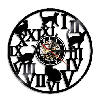 1Piece Cats Vinyl Record Time Clock Handmade Wall Decor Vintage Gift Creative Hanging Art Black Handmade CD Clocks
1Piece Cats Vinyl Record Time Clock Handmade Wall Decor Vintage Gift Creative Hanging Art Black Handmade CD Clocks
