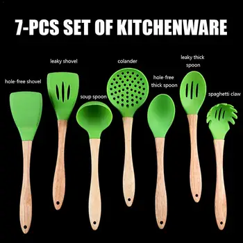 Waasoscon 7pcs/set Kitchen Utensils Wooden Handheld Silicone Non-stick Pan Set Multi-purpose Spoon and Shovel Kit Cooking Tools
Waasoscon 7pcs/set Kitchen Utensils Wooden Handheld Silicone Non-stick Pan Set Multi-purpose Spoon and Shovel Kit Cooking Tools