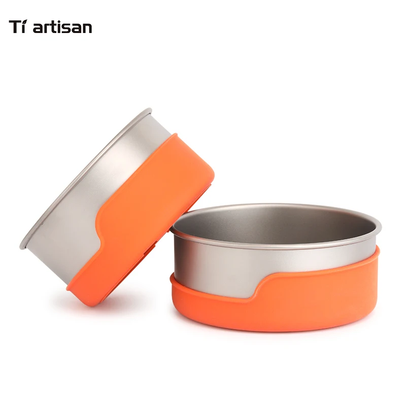 Tiartisan 400ml and 450ml Pure titanium single-person heat-proof and heat-insulating combination bowl set
Tiartisan 400ml and 450ml Pure titanium single-person heat-proof and heat-insulating combination bowl set