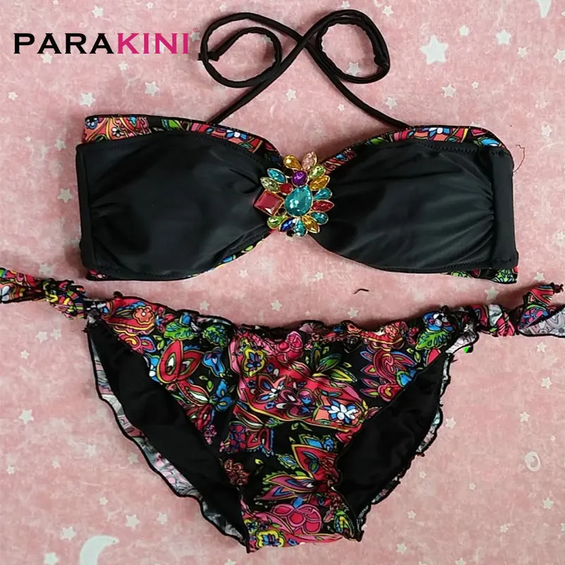 PARAKINI 2018 NEW Crystal Rhinestone Bikinis Set Women Push Up Diamond Swimwear Halter Top Bra Swimsuits Beach Wear Bathing Suit
PARAKINI 2018 NEW Crystal Rhinestone Bikinis Set Women Push Up Diamond Swimwear Halter Top Bra Swimsuits Beach Wear Bathing Suit