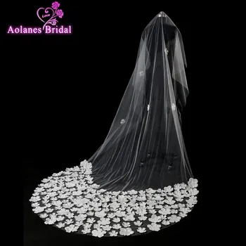 AOLANES 2018 One Layer Cut Edge with 3D Flowers Luxury 2.5 Meters Long Wedding Veil White Ivory Bridal Veils Velos De Novia
AOLANES 2018 One Layer Cut Edge with 3D Flowers Luxury 2.5 Meters Long Wedding Veil White Ivory Bridal Veils Velos De Novia
