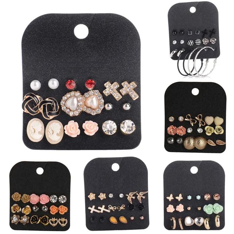 Wholesale Stud Earrings Set Pack 9 Pairs Double Pearl Crystal Earrings With Cross Flowers Gold Square Brincos Christams Jewelry
Wholesale Stud Earrings Set Pack 9 Pairs Double Pearl Crystal Earrings With Cross Flowers Gold Square Brincos Christams Jewelry