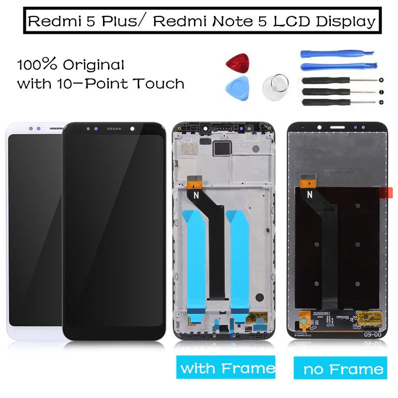 ЖК дисплей и рамка для Xiaomi Redmi 5 Plus дигитайзер с сенсорным экраном в сборе запчасти