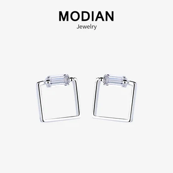 Modian New Style Real 100% 925 Sterling Silver Square Stud Earrings Clear Crystal EarringFor Women Fashion Charm Fine Jewelry
Modian New Style Real 100% 925 Sterling Silver Square Stud Earrings Clear Crystal EarringFor Women Fashion Charm Fine Jewelry