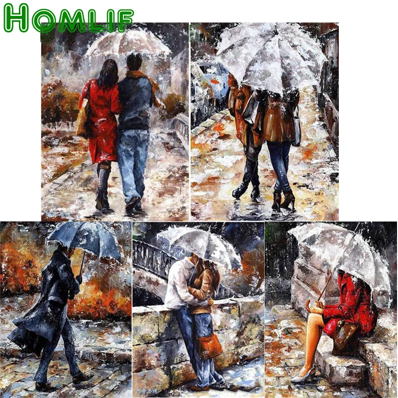HOMLIF 5d diy diamante kit di pittura quadrato strass punto croce del ricamo amanti mosaico bacio needl | Дом и сад