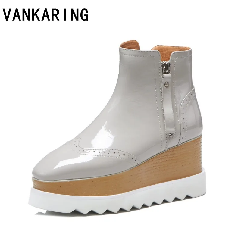 VANKARING brand shoes genuine leather high heel ankle boots for women wedge platform casual shoes autumn winter snow boots women
VANKARING brand shoes genuine leather high heel ankle boots for women wedge platform casual shoes autumn winter snow boots women