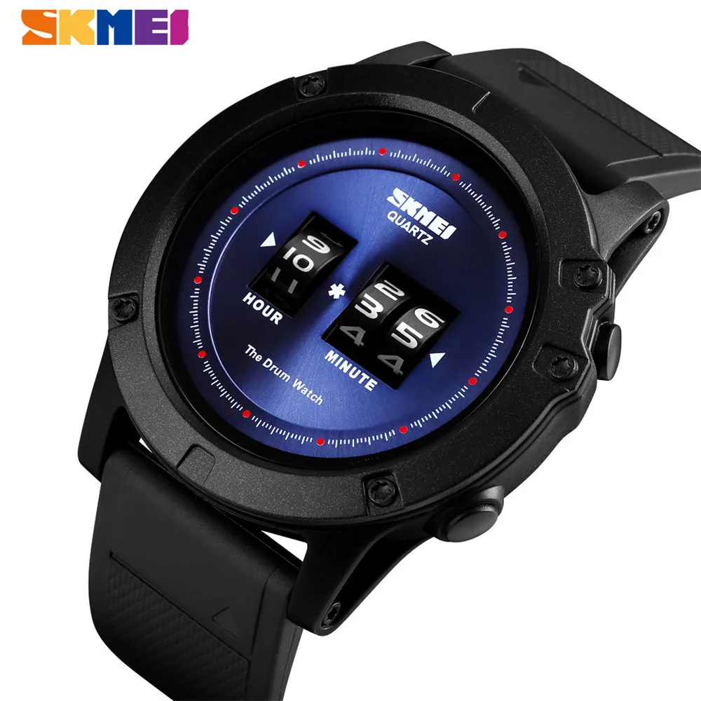 SKMEI Fashion Quartz Men Watch 5Bar Waterproof Men's Wristwatches Big Dial PU Strap Luxury Brand Drum Clock reloj hombre 1546
SKMEI Fashion Quartz Men Watch 5Bar Waterproof Men's Wristwatches Big Dial PU Strap Luxury Brand Drum Clock reloj hombre 1546