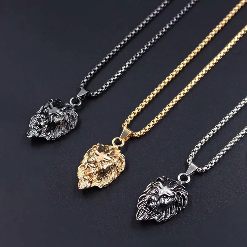 Hiphop Rock Animal Stainless Steel Lion Head Gold Sliver Black Color Chain Necklaces Pendant For Men Fashion Jewelry XLCT005
Hiphop Rock Animal Stainless Steel Lion Head Gold Sliver Black Color Chain Necklaces Pendant For Men Fashion Jewelry XLCT005