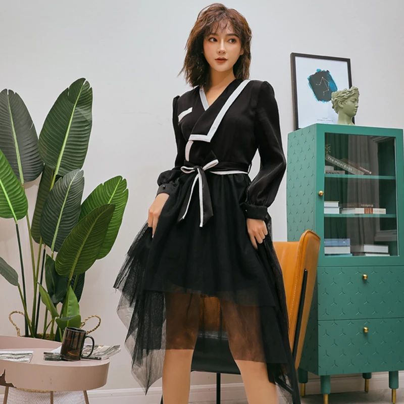 SHTONGHUA Runway Designer 2019 Spring Dress Women Notched Collar Bow Belt Vintage Office Dress Midi Patchwork Irregular Dress
SHTONGHUA Runway Designer 2019 Spring Dress Women Notched Collar Bow Belt Vintage Office Dress Midi Patchwork Irregular Dress
