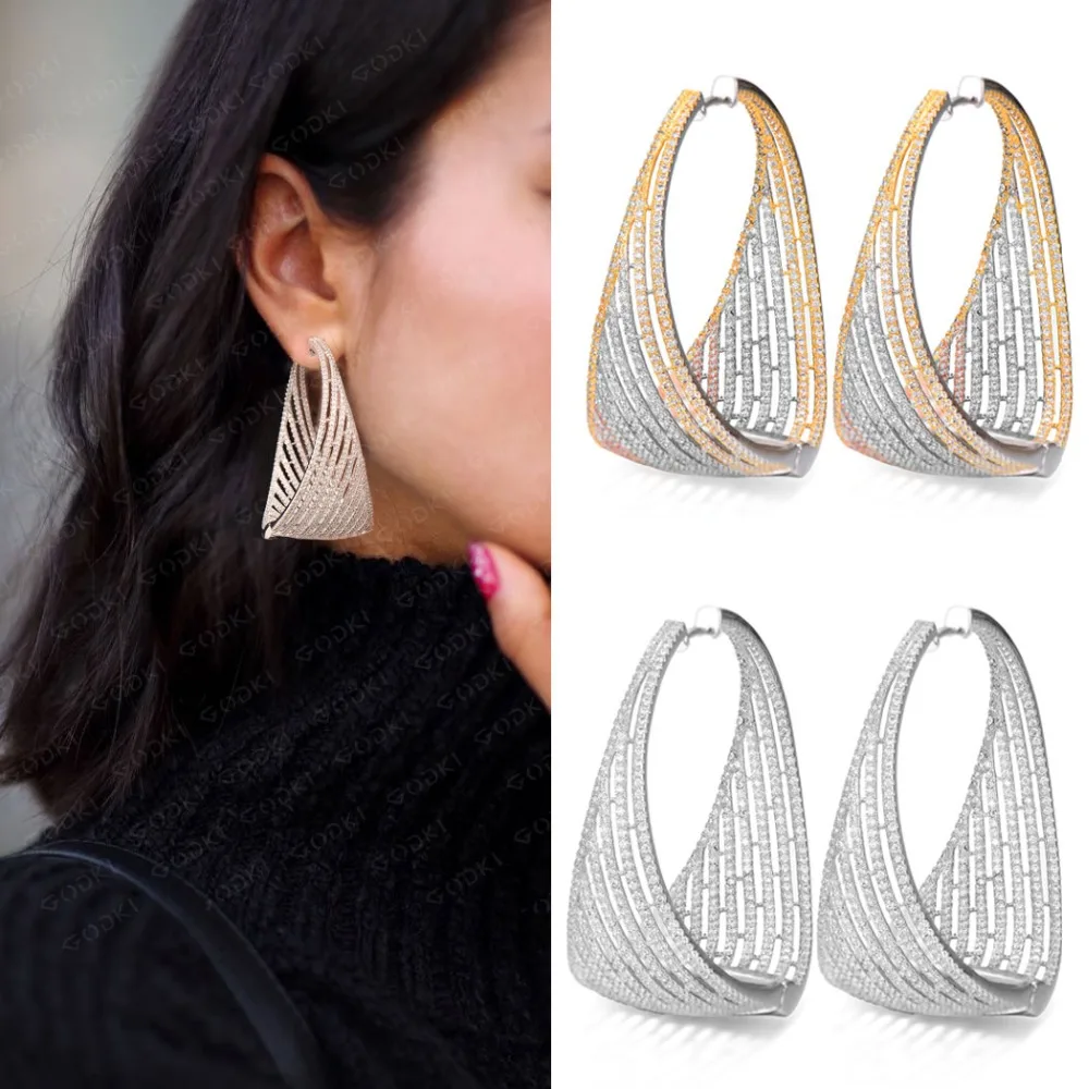 GODKI Luxury Lines Statement Hoop Earrings For Women Cubic Zircon Wedding DUBAI Earrings Jewelry Accessories 2019
GODKI Luxury Lines Statement Hoop Earrings For Women Cubic Zircon Wedding DUBAI Earrings Jewelry Accessories 2019