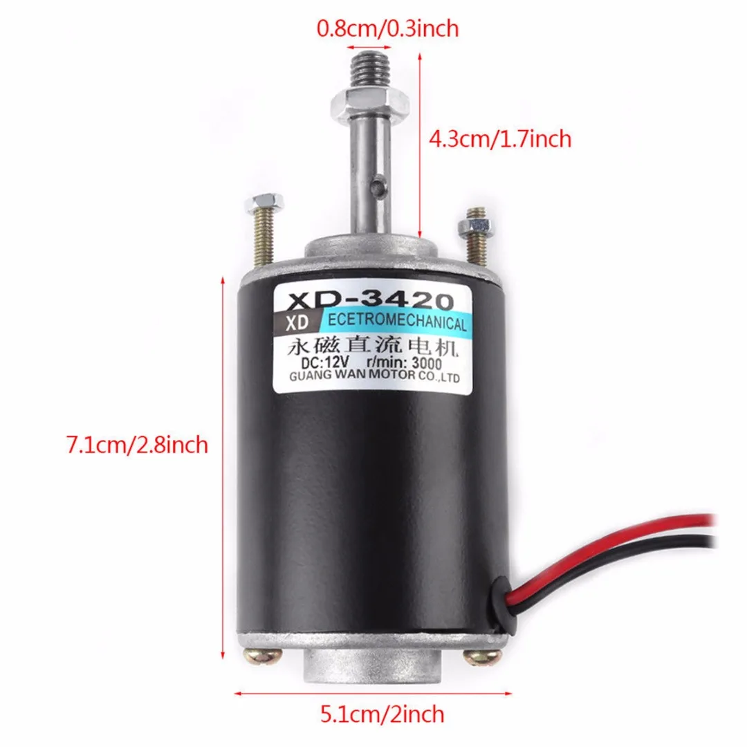 1pc 30W Electric Permanent Magnet Motor CW/CCW DC 12/24V 3000RPM/6000RPM For DIY Generator