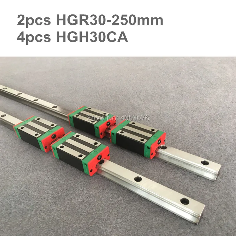 

HGR original hiwin 2 pcs HIWIN linear guide HGR30- 250mm Linear rail with 4 pcs HGH30CA linear bearing blocks for CNC parts