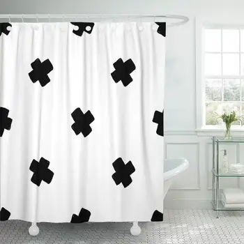 Fabric Shower Curtain with Hooks B W with Cross Graphic with Black Cute Minimalistic Scandinavian Cartoon on White
Fabric Shower Curtain with Hooks B W with Cross Graphic with Black Cute Minimalistic Scandinavian Cartoon on White