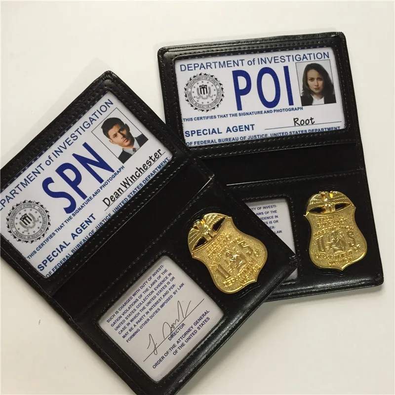 Supernatural/SPN Root/Dean/Sam Person of Interest/POI FBI Badge Card Holder Police ID Cards Cosplay Wallets Role Playing Props
Supernatural/SPN Root/Dean/Sam Person of Interest/POI FBI Badge Card Holder Police ID Cards Cosplay Wallets Role Playing Props