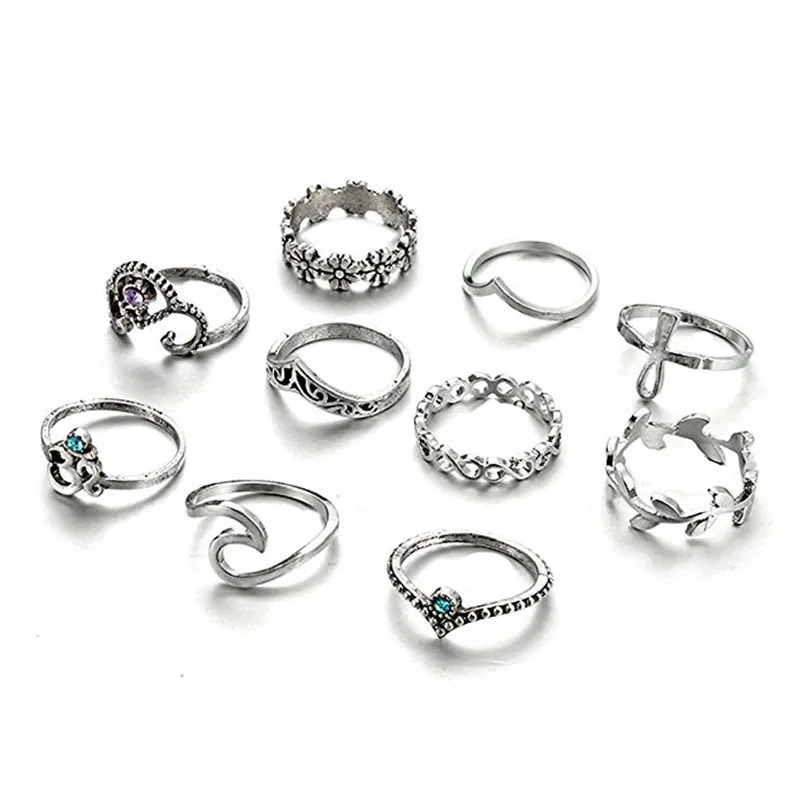 12pcs/set Vintage Silver Crown Women Rings Bohemian Retro Crystal Moon Eyes Shaped Knuckle Rings Set
12pcs/set Vintage Silver Crown Women Rings Bohemian Retro Crystal Moon Eyes Shaped Knuckle Rings Set