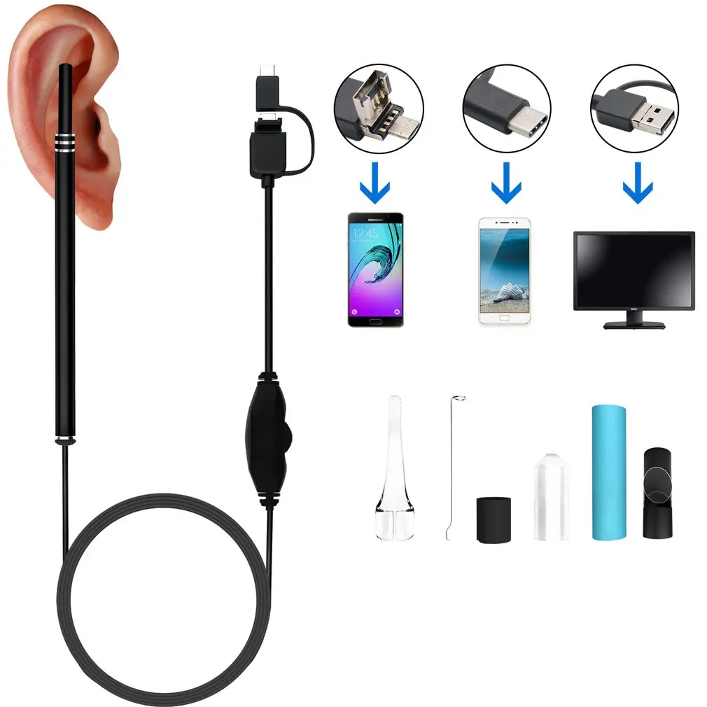 3 in 1 Visual ear canal endoscope Ear Cleaner with 30M/130M pixels Camera Endoscope Kit ear wax removal tool
3 in 1 Visual ear canal endoscope Ear Cleaner with 30M/130M pixels Camera Endoscope Kit ear wax removal tool