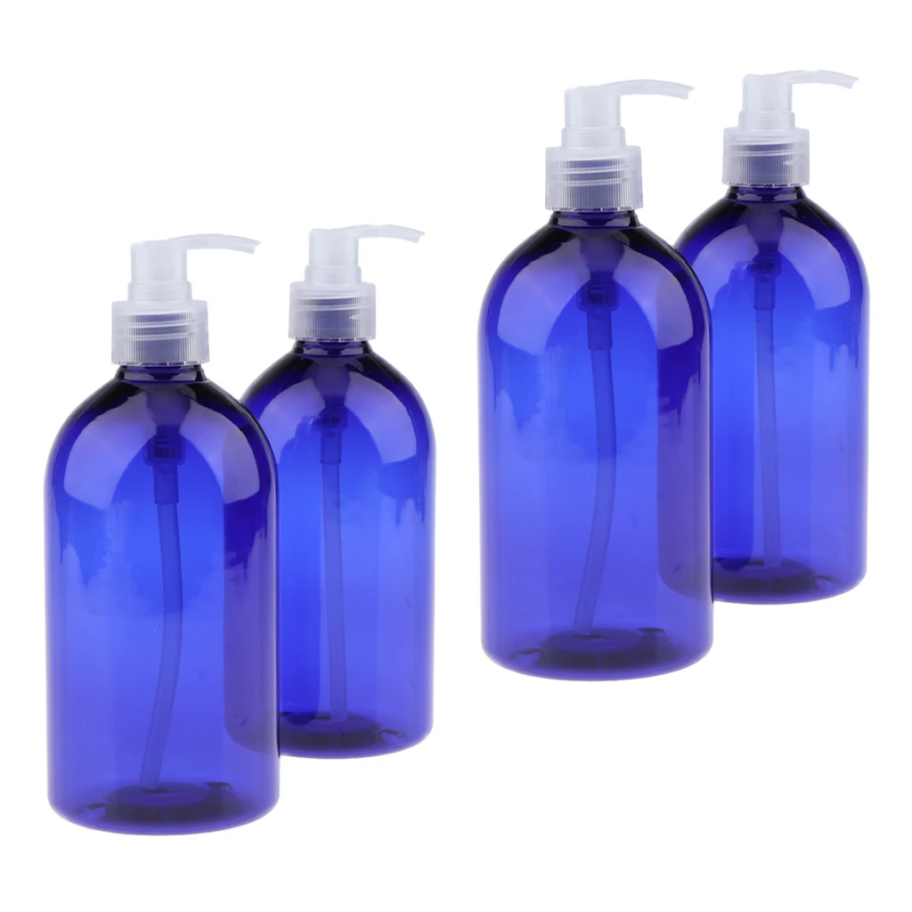 4Pcs Large Cosmetic Pump Bottles Shampoo Empty Lotion Travel Dispensers 500mL 4Pcs Large Cosmetic Pump Bottles Shampoo Empty Lotion Travel Dispensers 500mL