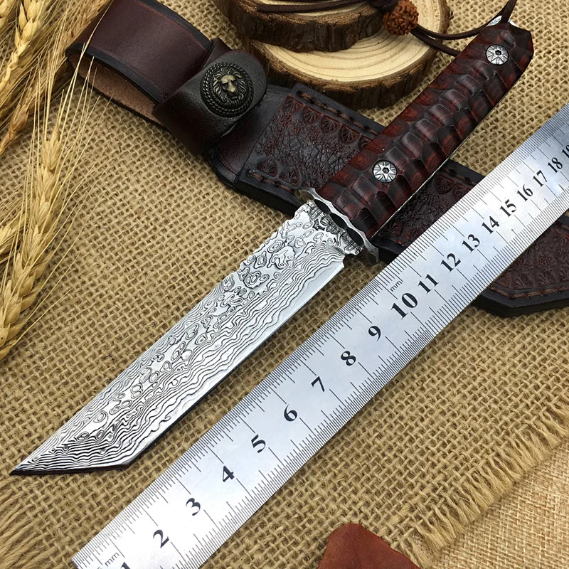 Limited custom Damascus steel outdoor hunting knife real VG10 core fixed knife survival EDC handmade high quality leather sheath
Limited custom Damascus steel outdoor hunting knife real VG10 core fixed knife survival EDC handmade high quality leather sheath